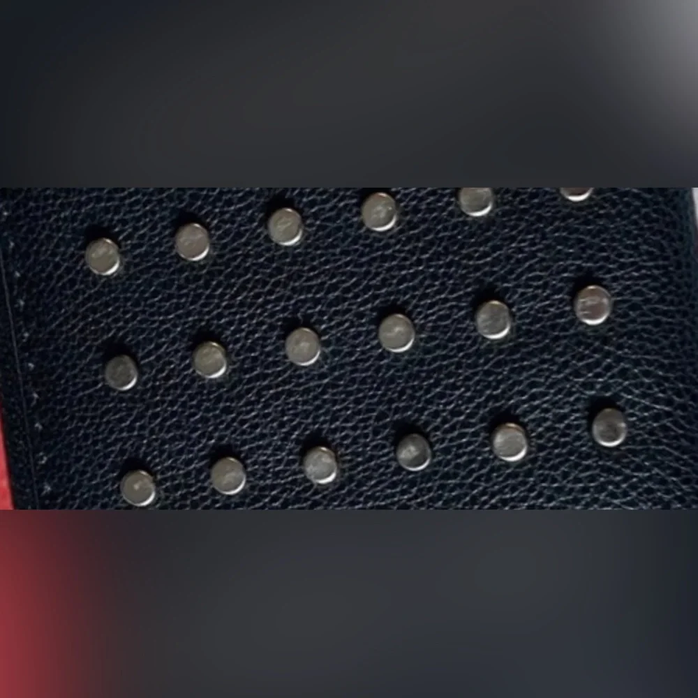 Rebecca & Rifka Black Studded Zip Around Wristlet Wallet
